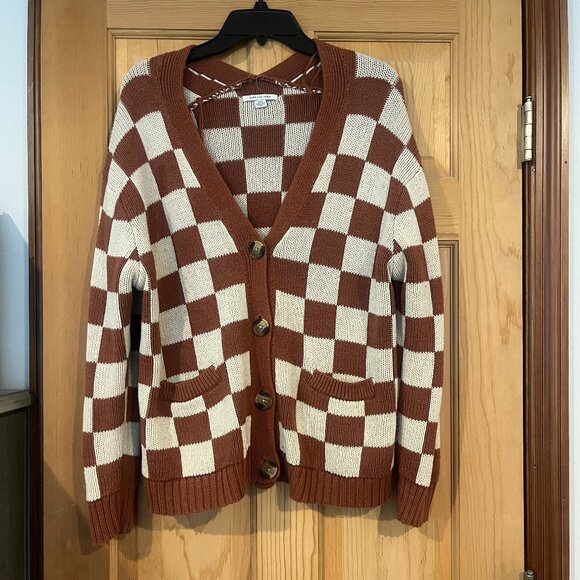 AE Oversized Checkered Cardigan - Picture 1 of 1